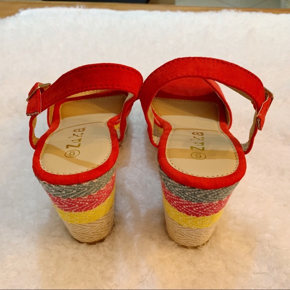 Red Summer Wedges NEW - Picture 4 of 5